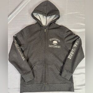 Harley-Davidson Skull Zip Hoodie – Men’s Regular Fit – Full Zip – Fleece Lined